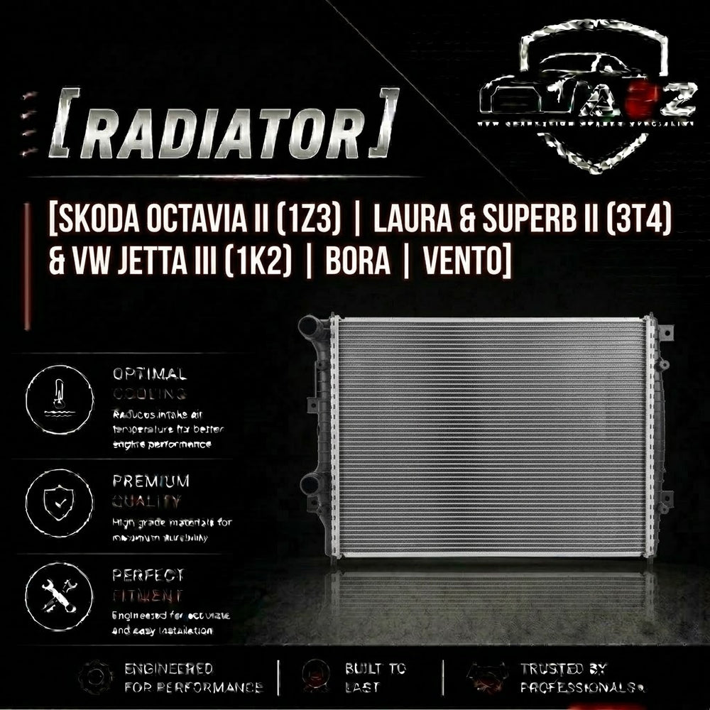 Radiator 5K0121253H Compatible with SKODA OCTAVIA II (1Z3) | LAURA  & SUPERB II (3T4) & VW JETTA III (1K2) | BORA | VENTO