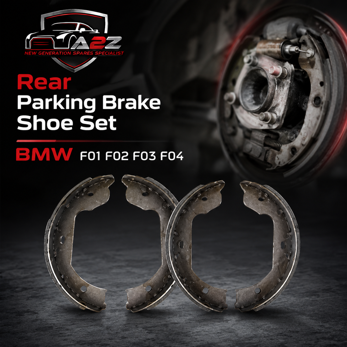 Rear Parking Brake Shoe Set 34410393646 34416780041 Compatible With BMW 5 Series E60 F07 & 7 Series (E65, E66, E67) & 7 Series  (F01, F02, F03, F04) & X5 (E70) & X5 (F15, F85) & X6 (E71, E72) & X6 (F16, F86)