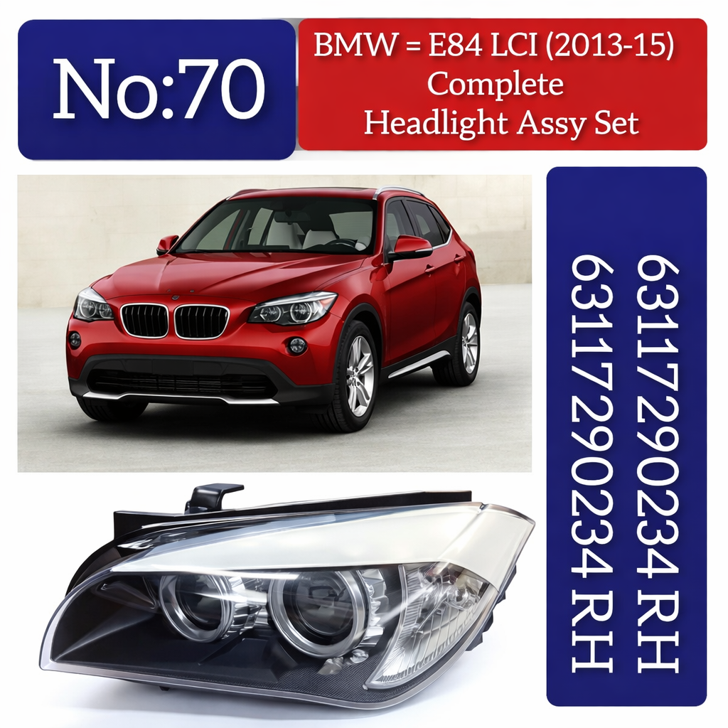 Headlight Headlamp Left 63117290233 & Right 63117290234 Compatible With BMW E84 X1 LCI (2013-2015)