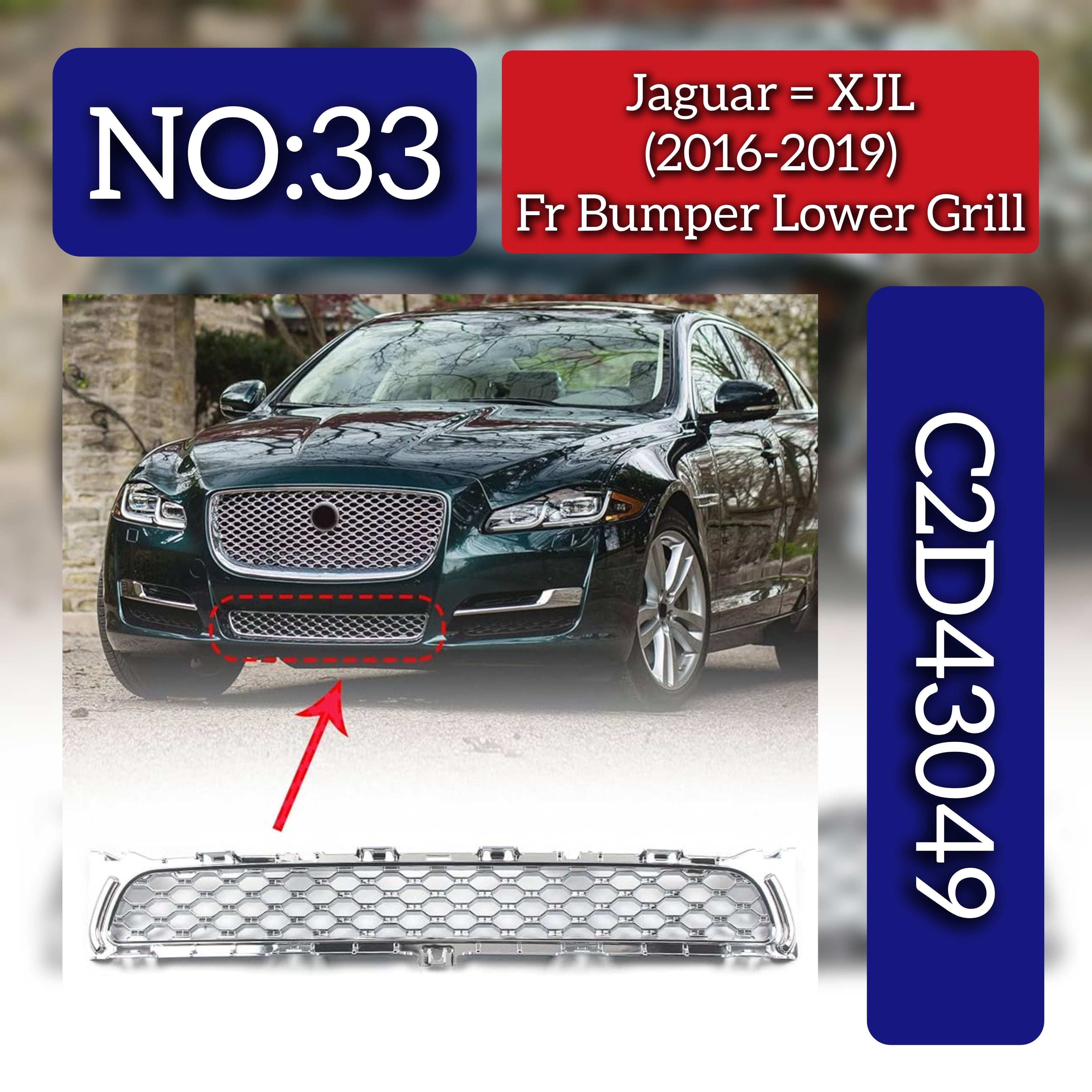 Front Bumper Lower Grill C2D43049 Compatible With jaguar XJL (2016-2019) Tag No.33