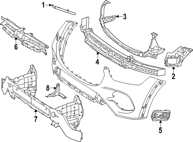 Show Grill Bracket 1678858508 Compatible With Mercedes-Benz GLE Class W167 (2020-2025) Tag No.702