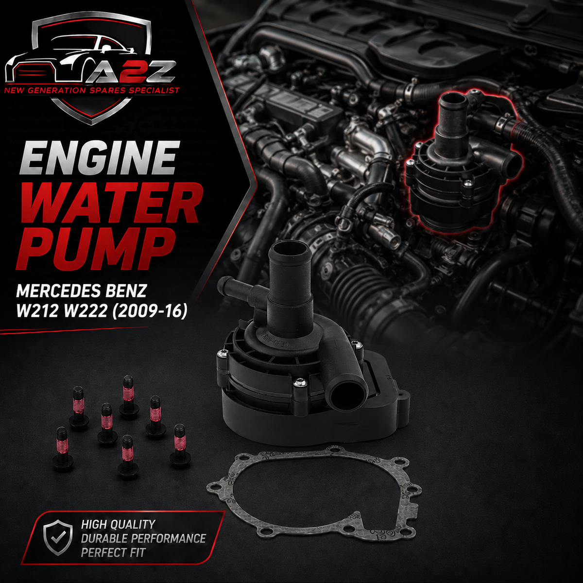 Engine Water Pump 2128350164  A2128350164 Compatible With Mercedes Benz W212 W222