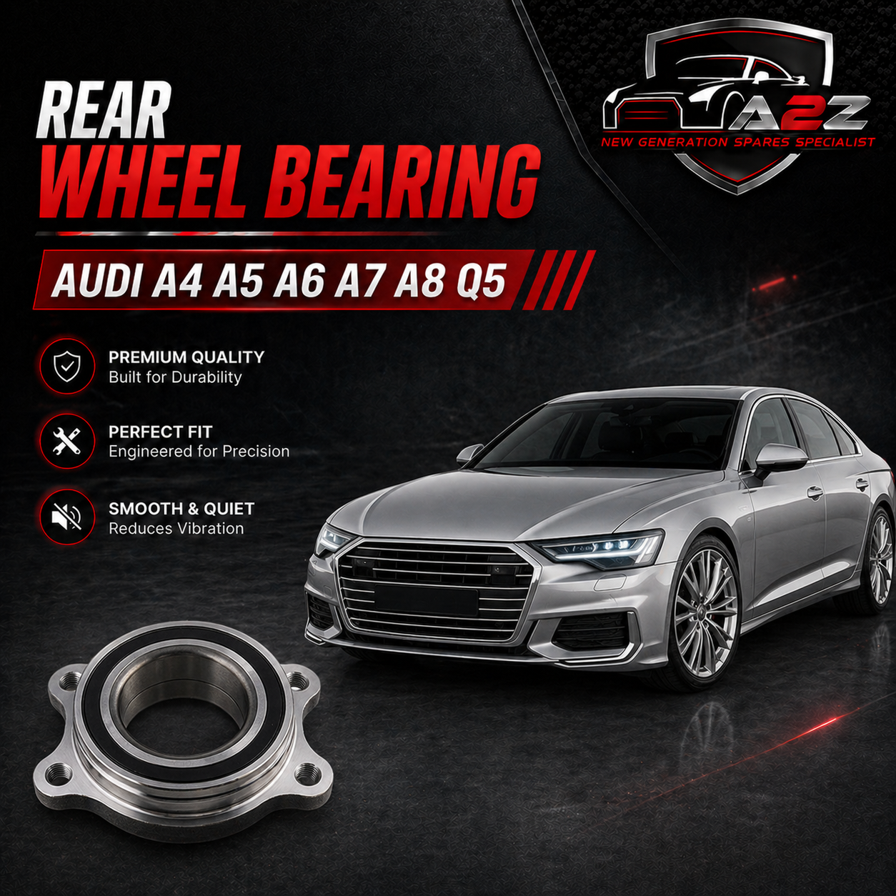Rear Wheel Bearing 4H0498625A 4H0498625B 4H0498625C 4H0498625D 4H0498625E  4H0498625F 8K0598625 Compatible With AUDI A4 A5 A6 A7 A8 Q5