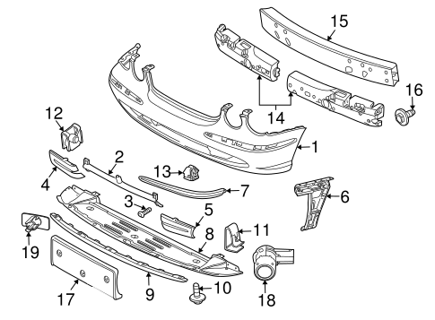 Front Bumper Insert (Chromed) Left C2Z3848 Right C2Z3847 Compatible With Jaguar  XF I (X250)  XF II (X260)