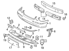 Front Bumper Insert (Chromed) Left C2Z3848 Right C2Z3847 Compatible With Jaguar  XF I (X250)  XF II (X260)