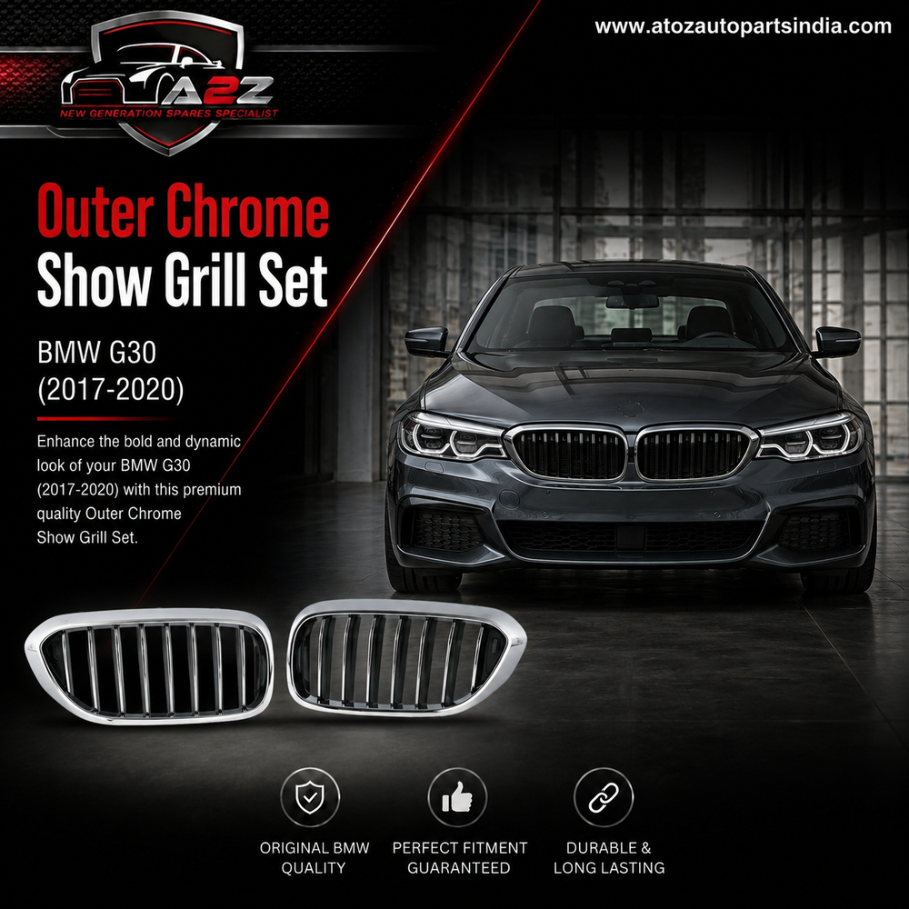 Outer Chrome Show Grill Set Left 51137390863 & Right 51137390864 Compatible With BMW 5 Series (G30) (2017-2020) Tag No.78