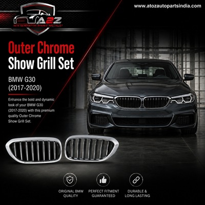 Outer Chrome Show Grill Set Left 51137390863 & Right 51137390864 Compatible With BMW 5 Series (G30) (2017-2020) Tag No.78