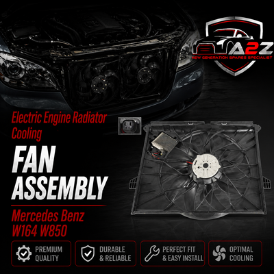 Electric Engine Radiator Cooling Fan Assembly 1645000093 Compatible With Mercedes Benz W164 W850