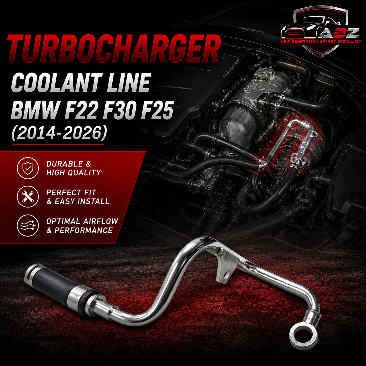 Turbocharger Coolant Line 11538629971 Compatible With BMW F22 F30 F25