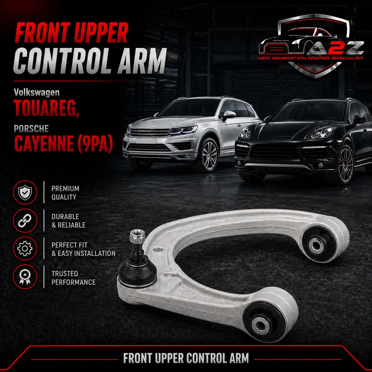 Front Upper Control Arm 7L0407021 7L0407021A 7L0407021B Compatible With Volkswagen TOUAREG, PORSCHE CAYENNE (9PA)