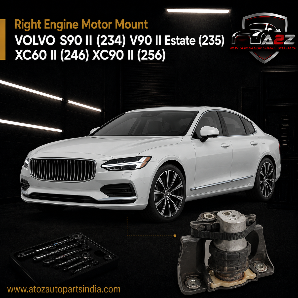 Right Engine Motor Mount 31330588  Compatible With VOLVO S90 II (234) V90 II Estate (235) XC60 II (246) XC90 II (256)