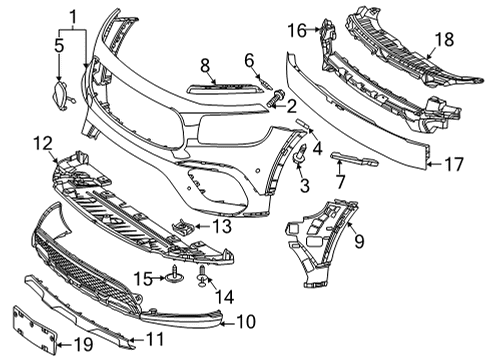 Front Bumper Bracket Set Left (2478856900) & Right (2478857000) Compatible With Mercedes-Benz GLB Class W247 (2020-2025) Tag No.961