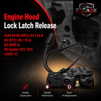 Engine Hood Lock Latch Release 8K0823509A Compatible With AUDI A4 B8 (8K2) | A4 / S4 & A5 (8T3) | A5 / S5 & Q5 (8RB) & R8 Spyder (427, 429)