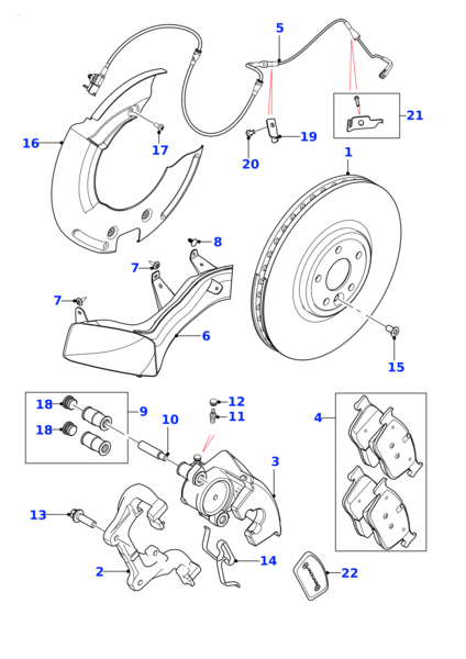 Front Brake Pad Wear Sensor T2H23971 C2Z16061 Compatible With JAGUAR XF II X260