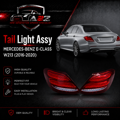 Tail Light Rear Lamp Compatible With MERCEDES-BENZ E-CLASS W213 (2016-2020) Tail Light Rear Lamp Left A2139067900 & Right A2139068000 Tag-TLM-108