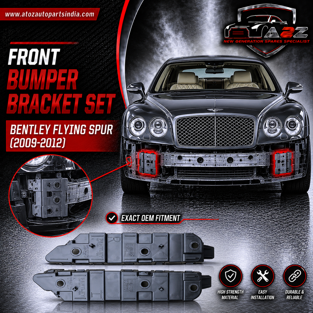 Front Bumper Bracket Set Left 3W5807183 & Right 3W5807184 Compatible With Bentley Flying Spur (2009-2012) Tag No.4003