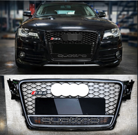 Show Grill  Audi Compatible With  A4 B8(2009-12) RS4 Quattro Black Chrome Tag 5