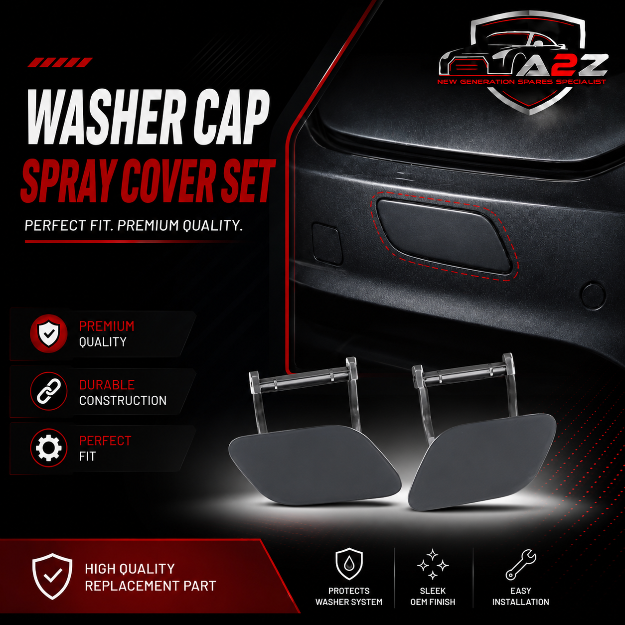 Washer Cover Cap Left 51117210881 Right 51117210882 Compatible With BMW F02 (2009-2012)