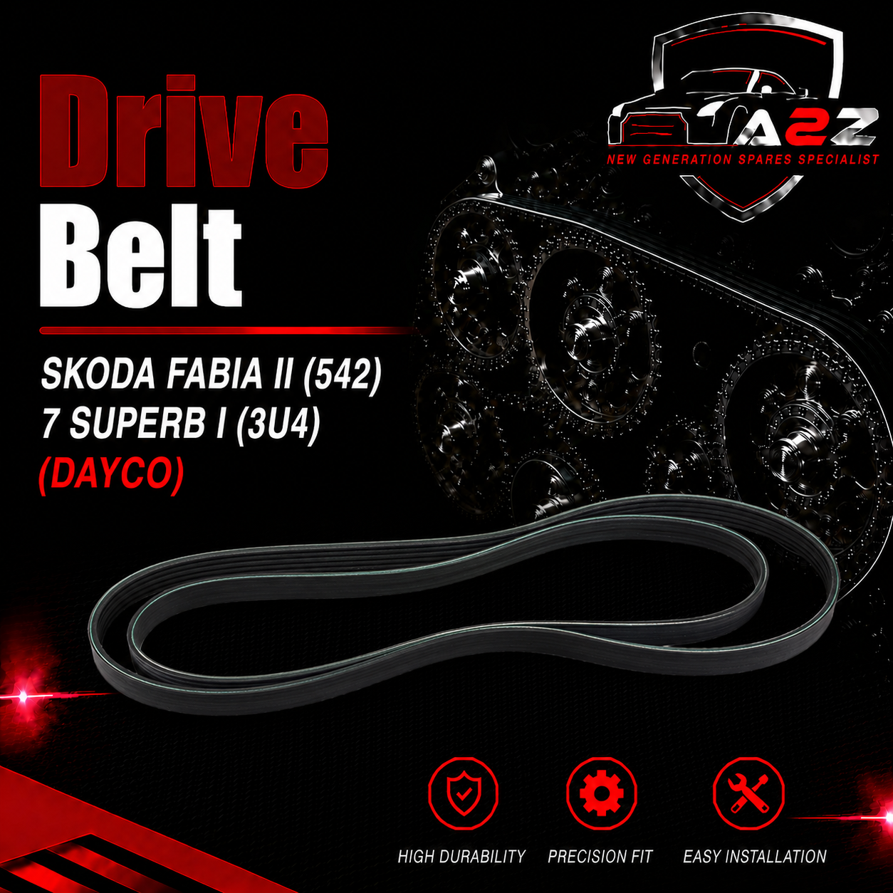 Belt 6PK1880 078903137BC 03D145933AD 047903137E 047903137K  Compatible With SKODA FABIA II (542) 7 SUPERB I (3U4)  Tag-BEL-50