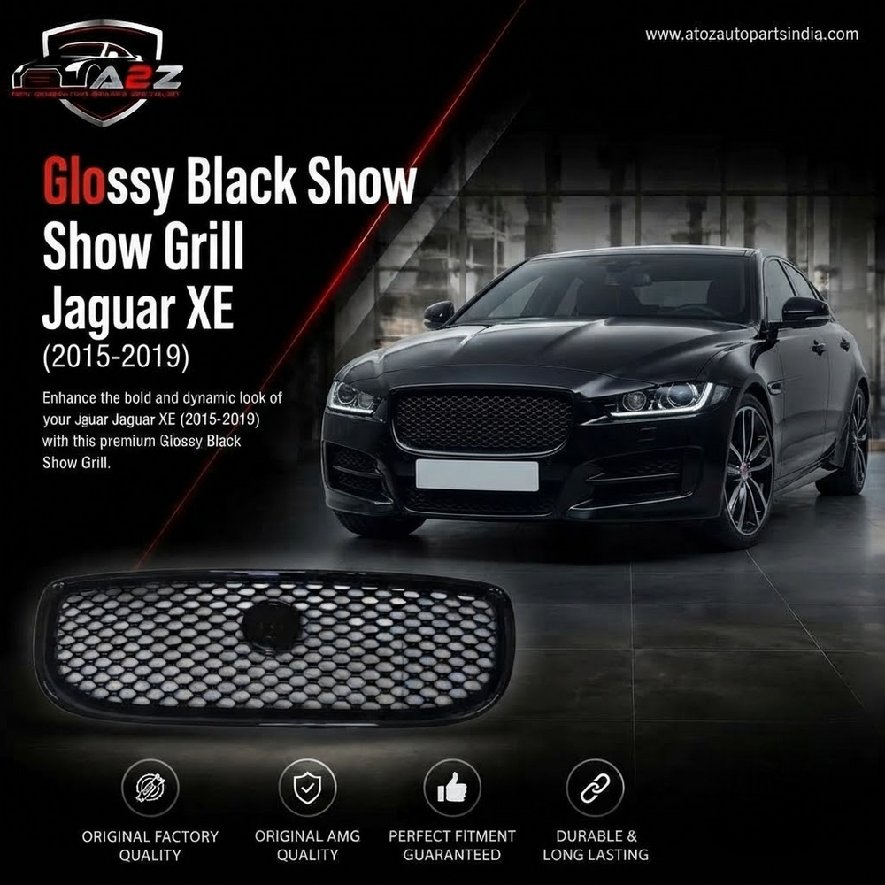 Glossy Black Show Grill T4N5870 Compatible With Jaguar XE (2015-2019) Tag No.62