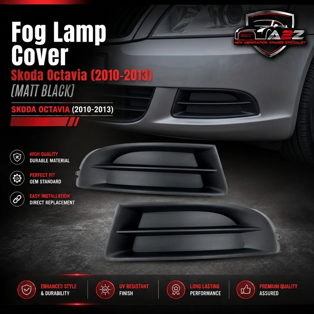 Fog Lamp Cover Set Left 1Z0807367B9B9 & Right 1Z0807368B9B9 Compatible With Skoda Octavia (2010-2013) Tag No.1191