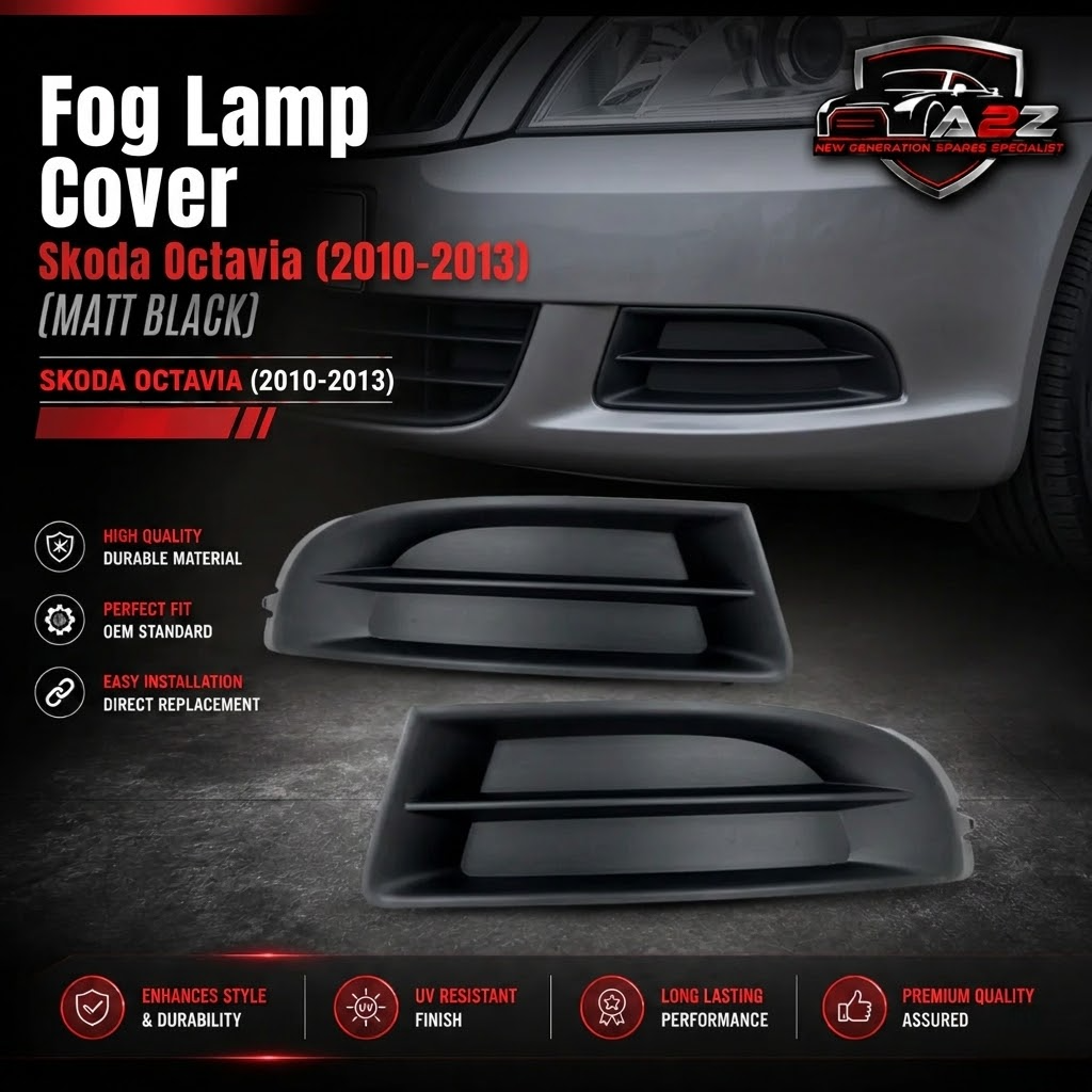 Fog Lamp Cover Set Left 1Z0807367B9B9 & Right 1Z0807368B9B9 Compatible With Skoda Octavia (2010-2013) Tag No.1191