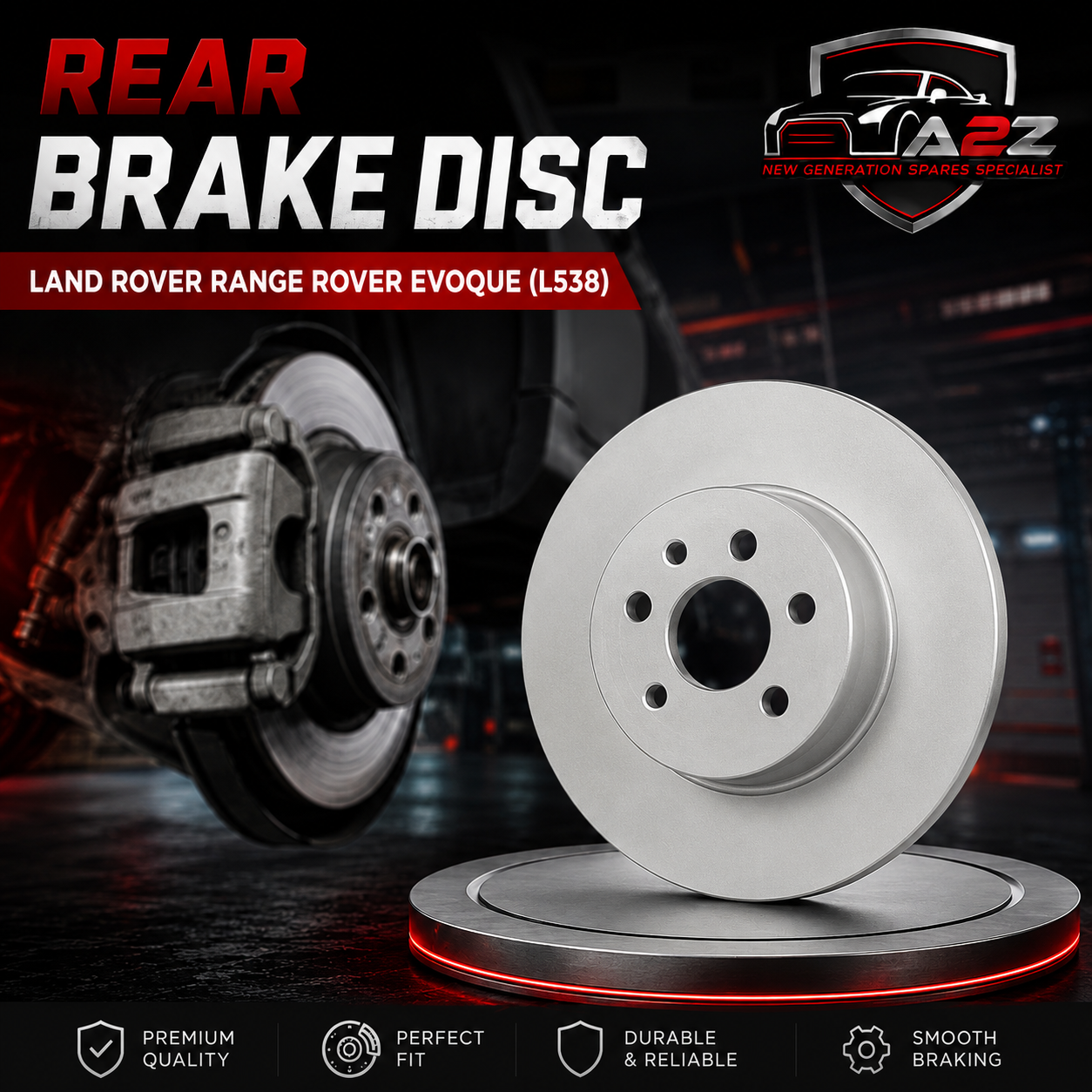 Rear Brake Disc Set LR027123 Compatible With LAND ROVER RANGE ROVER EVOQUE (L538)
