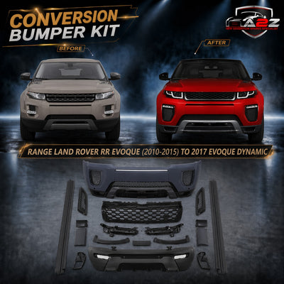 Conversion Bumper Body Kit Compatible With Land Range Rover Evoque 2010-2015 Upgrade To Land Range Rover Evoque 2017 (Shipping Cost Not Included In Price)