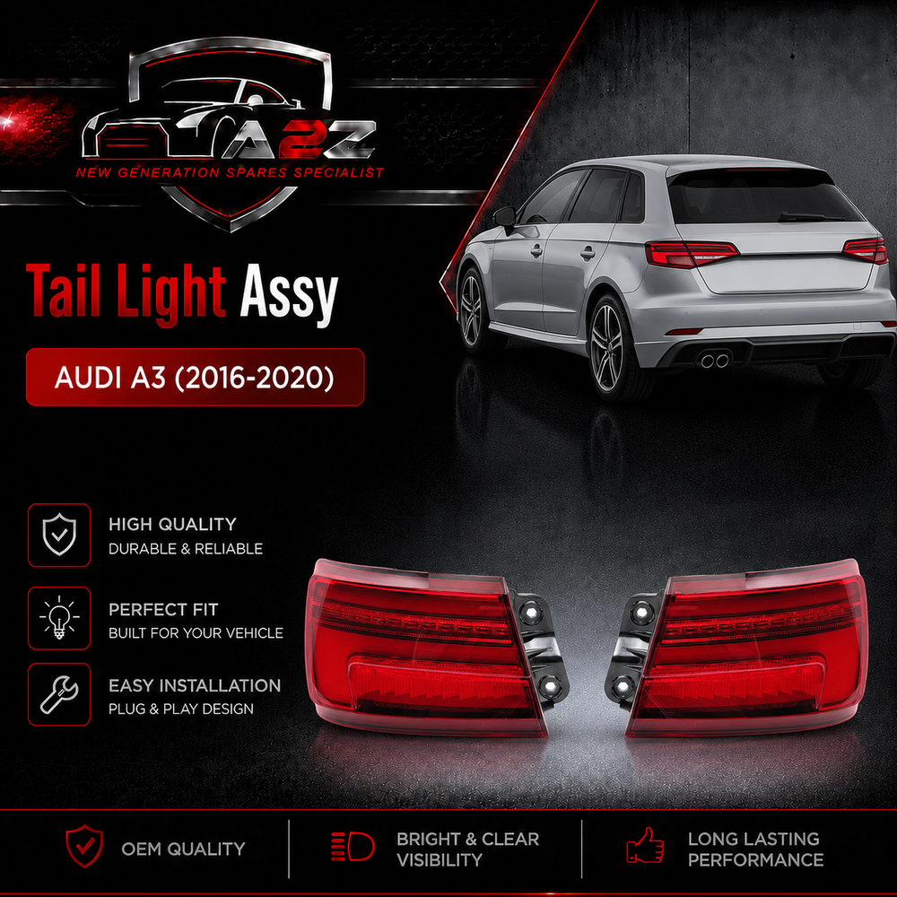 Tail Light Rear Lamp Compatible With AUDI A3 (2016-2020) Tail Light Rear Lamp Right 8V5945069B 8V5945069A & Left 8V5945070B 8V5945070A