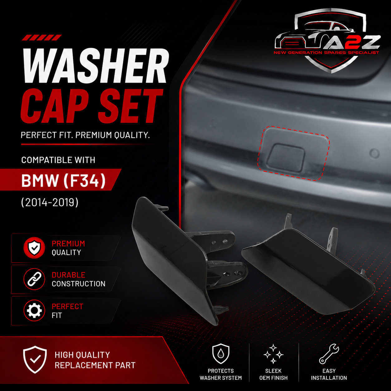 Washer Cap Left 51117371847 & Right 51117371848 Compatible With BMW (F34) (2014-2019) Tag No.443
