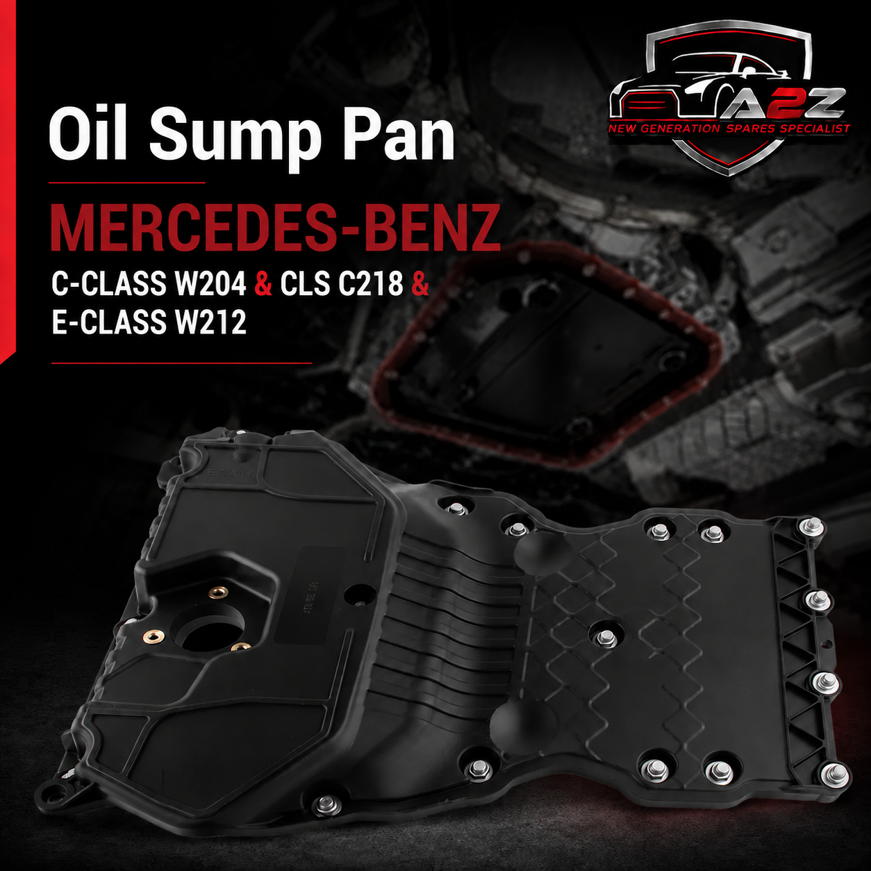 Oil Sump Pan 6510102913  6510100428 0009980147 6510100828 6510102913 6510140280 A0009980147 A6510100828 A6510102913 A6510140280 Compatible With MERCEDES-BENZ C-CLASS W204 & CLS C218  &  E-CLASS W212 Tag-OP-01
