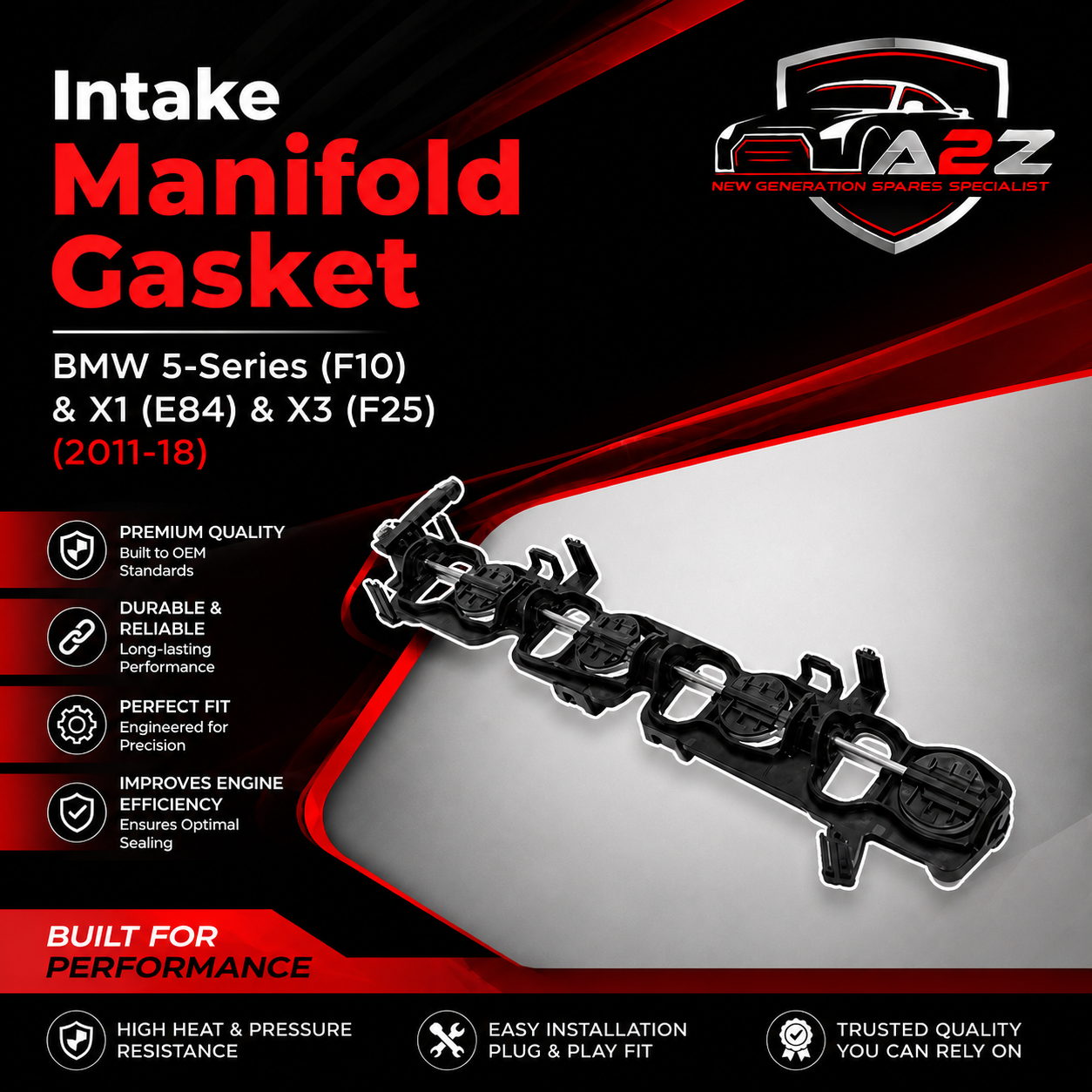 Intake Manifold Gasket 11617812938 Compatible With BMW 5-Series (F10) & X1 (E84) & X3 (F25)