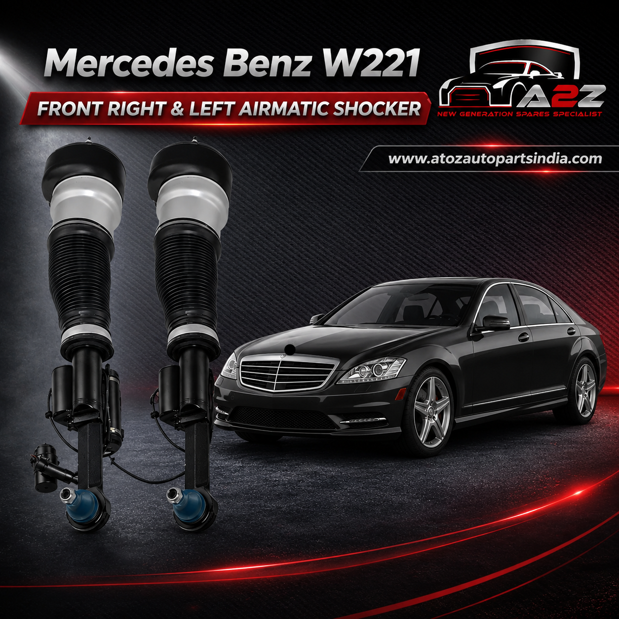 Front Air Suspension Shock Absorber Right & Left 2213200138 2213200338 2213200538 2213201038 2213201838 2213203213 2213205413 Compatible With Mercedes Benz W221 4MATIC