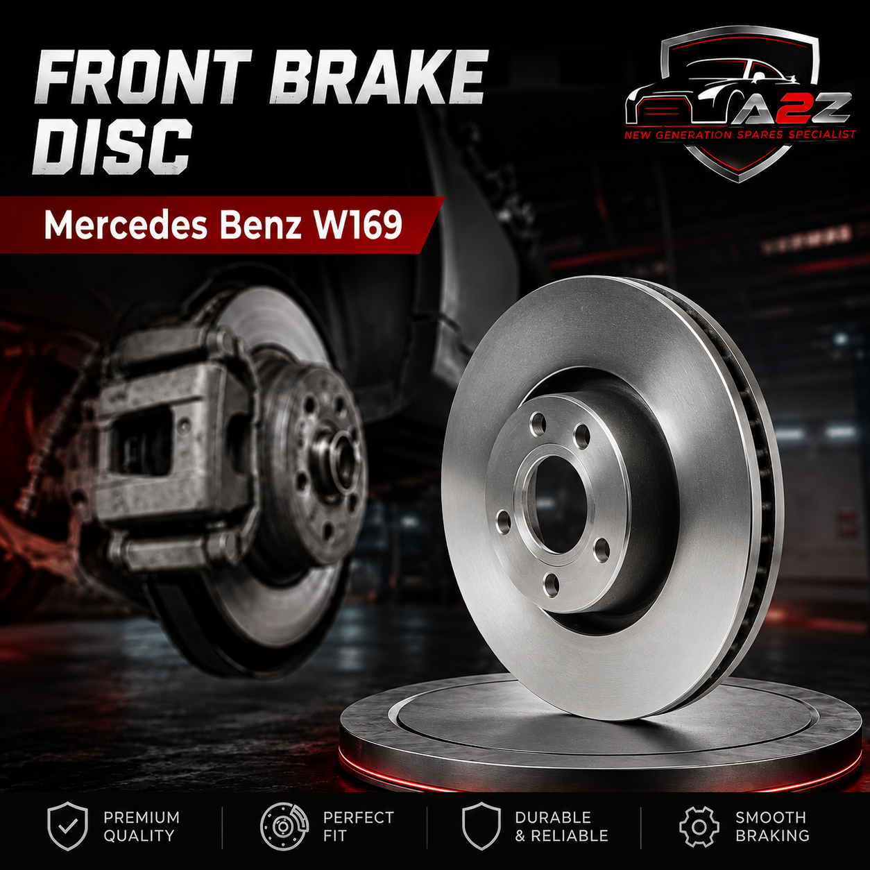 Front Brake Disc 1694210012 Compatible With Mercedes Benz W169