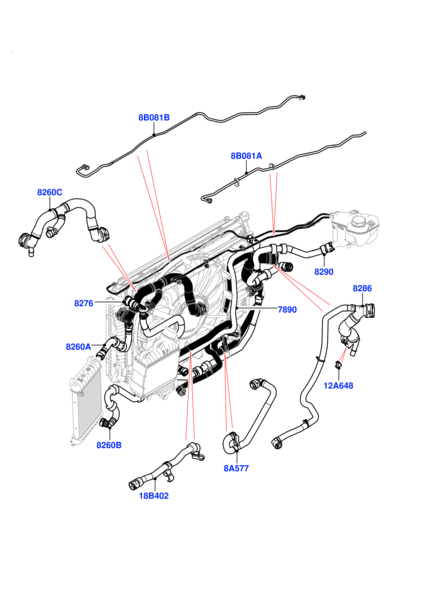 Engine Coolant Hose Pipe LR134943 LR094130 HJ328K012AC HJ328K012AB Compatible With LAND ROVER DISCOVERY SPORT (L550) RANGE ROVER EVOQUE (L538) Tag No.339