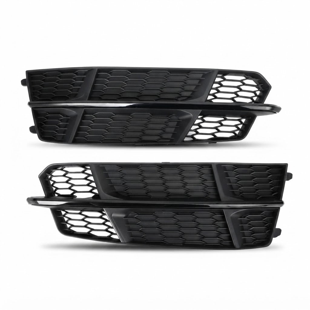 Fog Lamp Cover (Black Chrome) Left 4G0807681AN & Right 4G0807682AN Compatible With AUDI A6 C7 2016-2018 Tag No.34