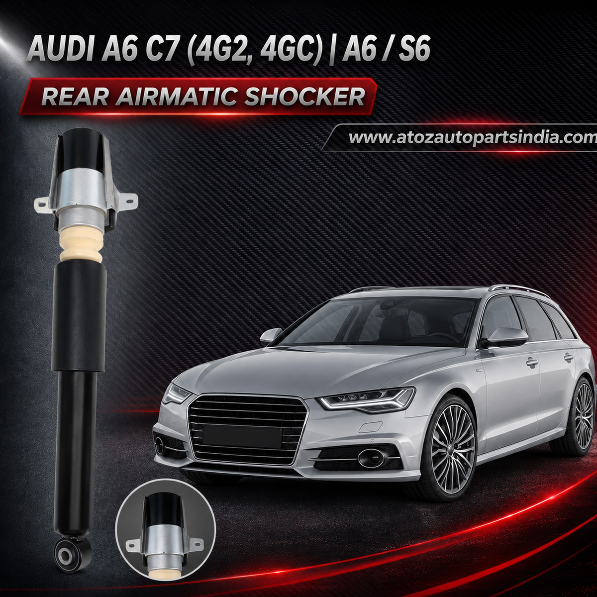 Rear Air Suspension Shock Absorber 4G0616031  4G0616031T 4G0616031AD 4G0616031L Compatible With AUDI A6 C7 (4G2, 4GC) | A6 / S6