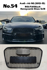 RS6 Full Black Honeycomb Show Grill Compatible With Audi A6 C7(2012-15) Tag No.54