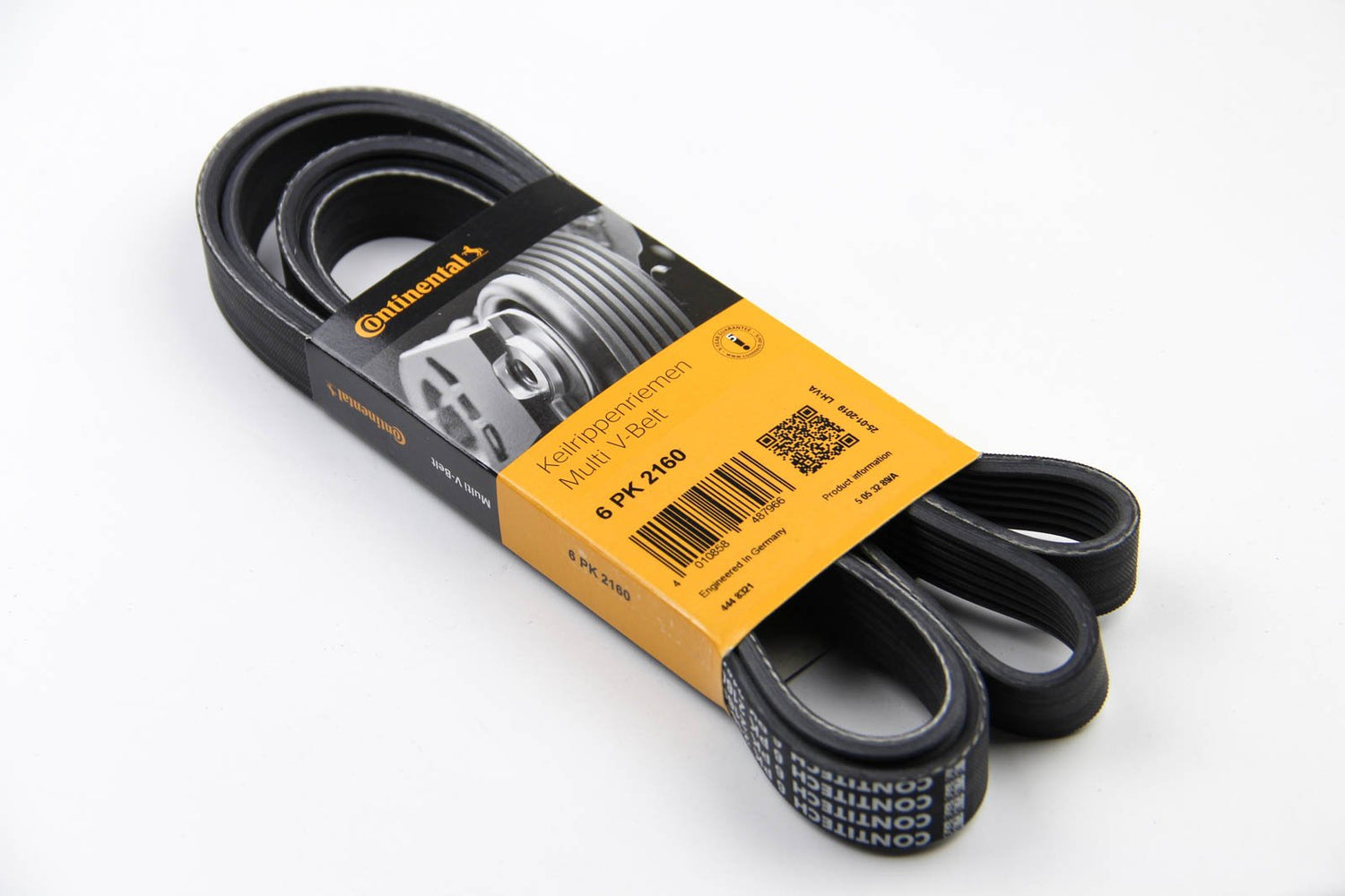 Multi Rib Belt 6PK2160 11287789985 11288477785 8477785 7789985 Compatible With BMW 5 (E60), 7 (E65, E66, E67) (CONTINENTAL)