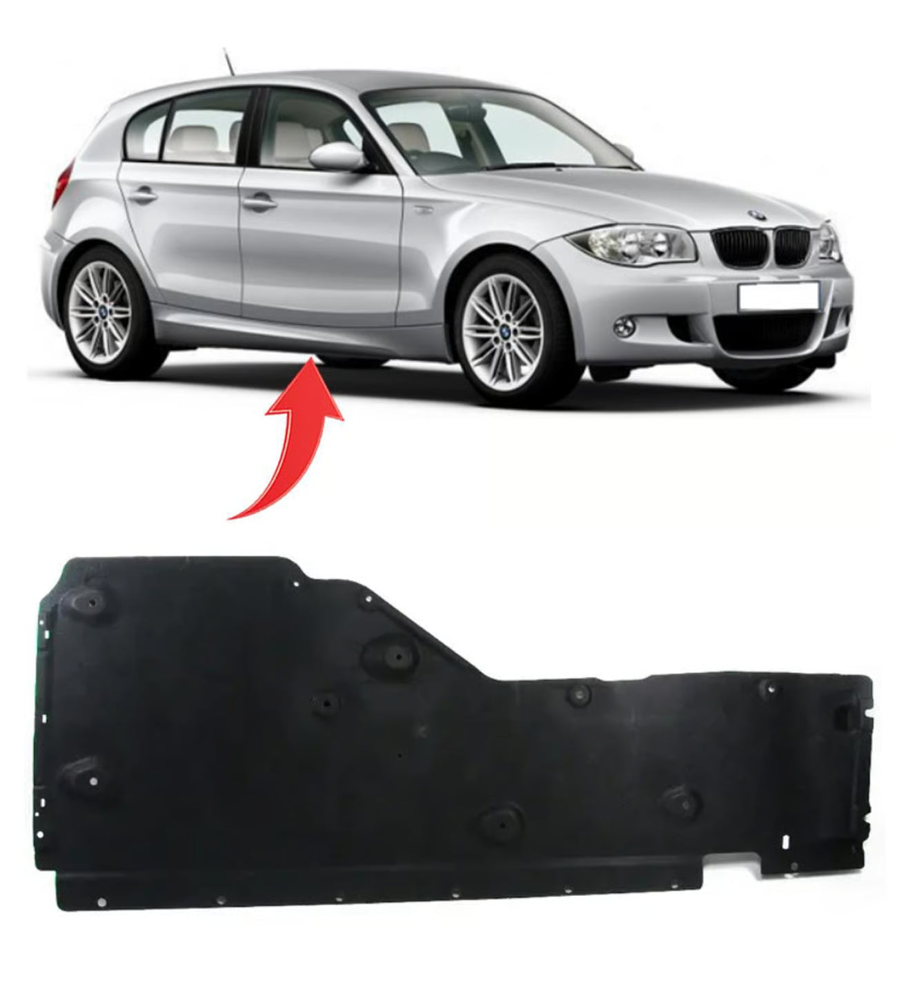 Right Lateral Underbody Shield 51757059390 Compatible With BMW E87 (2008)