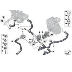 Water Hose Pipe 17127809816 & 32411712735 Compatible With BMW 5 (F10) Tag No.912