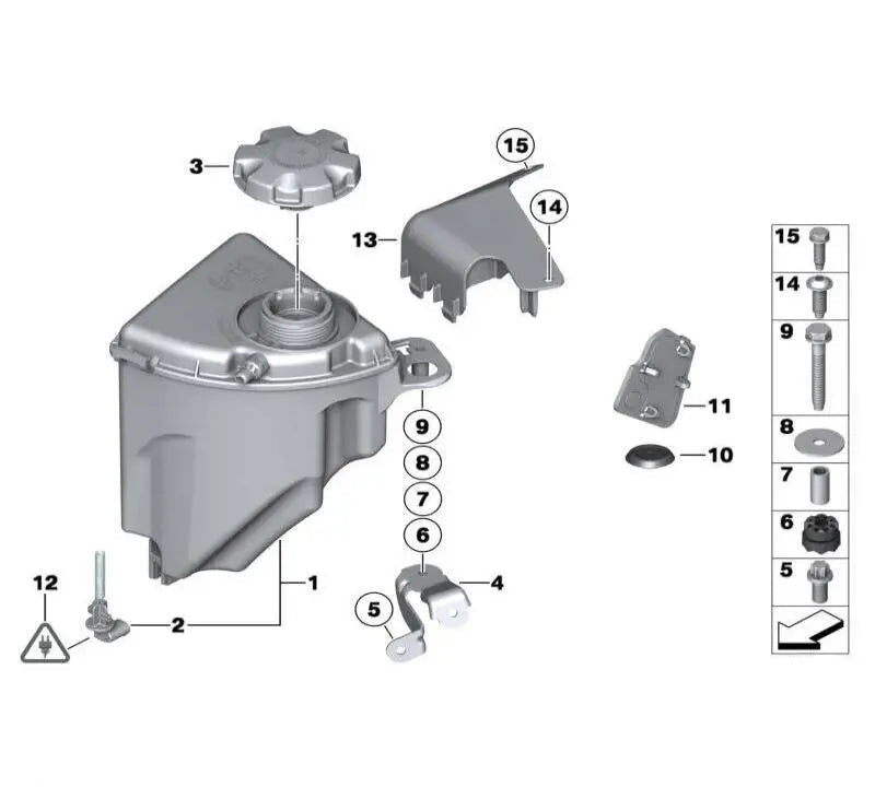 Coolant Bottle 17137601949 17117521071 17117639020 17137647283 17137806038 COMPITABLE WITH BMW 5 Series F10 7 Series F01 F02 F03 Tag-B-36