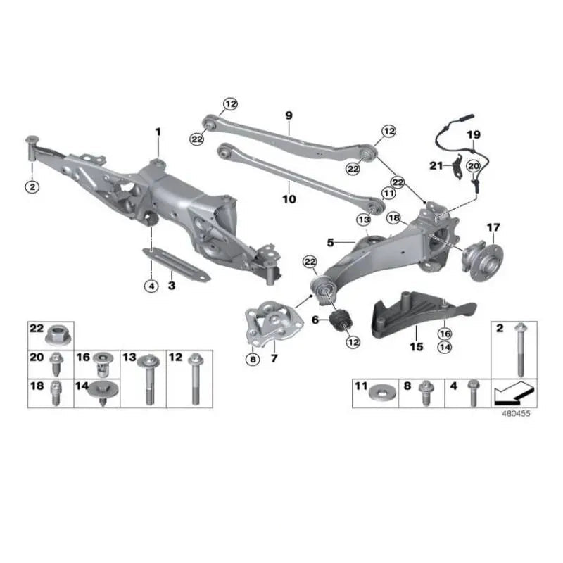 Rear Left/Right ABS Wheel Speed Sensor 34526850762 34526858466 Compatible With MINI F55 & MINI F56