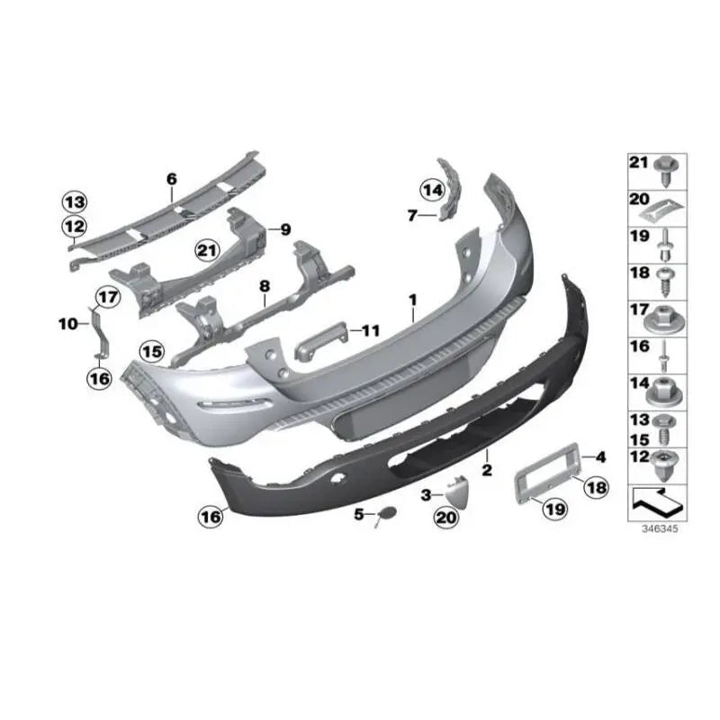 Rear Bumper Chrome 51129804577 Compatible With  MINI COOPER COUNTRYMAN (R60) (2011-2016) Tag No.84