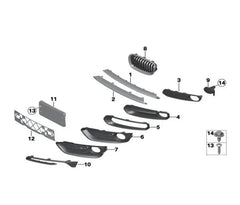 Front Bumper Grille (Half Chrome) Left 51137239021 Right 51137239022 Compatible With BMW 1 Series F20