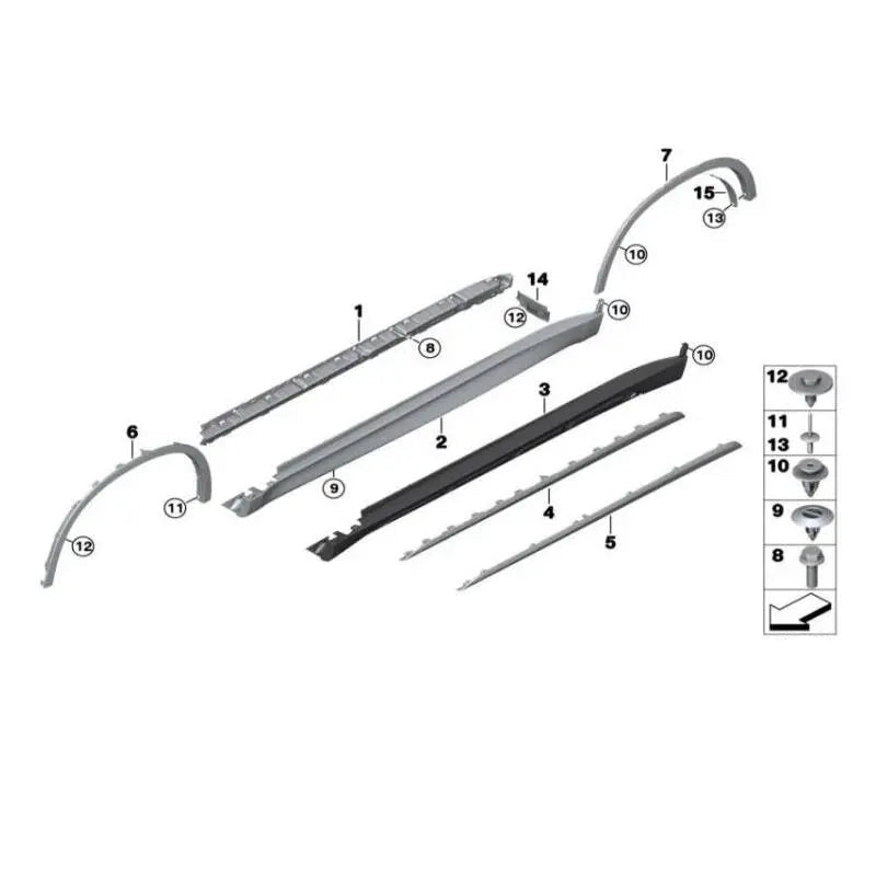 Front Left Wheel Arch (EYEBROW) 51777294373 Compatible With BMW X5 F15 2013-2018 Tag-EY-41