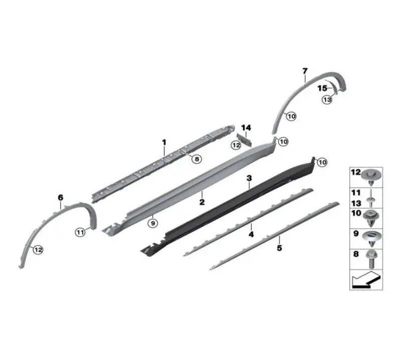 Front Right Wheel Arch (EYEBROW) 51777294374 Compatible With BMW X5 F15 2013-2018 Tag-EY-42