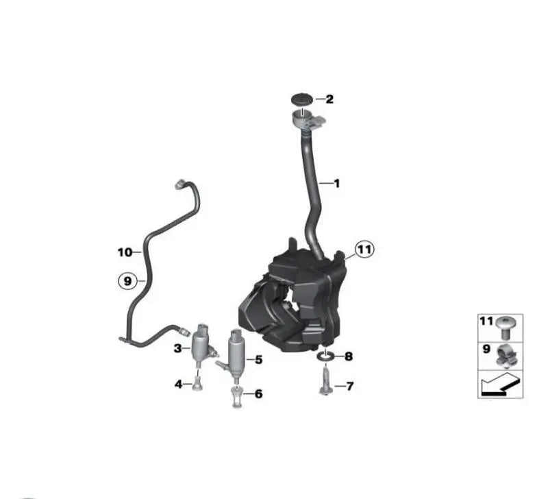 Wiper Washer Pump Motor 67637217792 61667380744 67127388349 67127388349 61662751743 Compatible With BMW X1 (F48) & X3 (G01, F97, G08) & X5 (F15, F85) & X5 (G05, F95) & X5 Van (G05) & X6 (G06, F96) & X7 (G07)