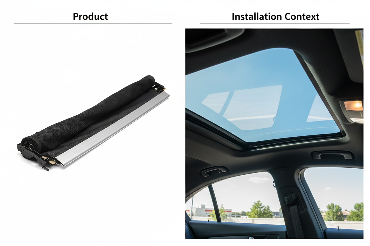 Black Panoramic Sunroof Curtain Assembly 8UD877307 8U0877307 8UD8773075L9 Compatible With Audi Q3