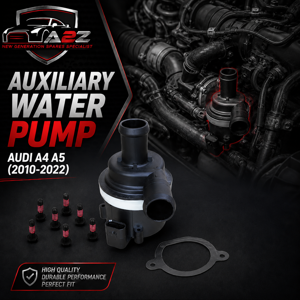 Auxiliary Water Pump 6R0965561A 6R0965561 Compatible with AUDI A4 A5 A6 A7 & VW PASSAT B7 (A32, A33) &  SKODA FABIA II (542) Tag No.17